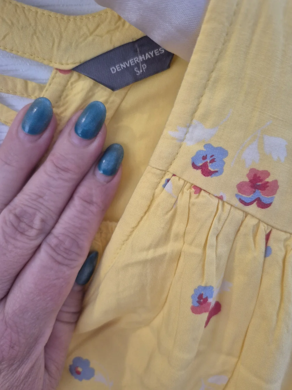Denver Hayes Yellow Floral Sundress Oversized S - Picture 6 of 8
